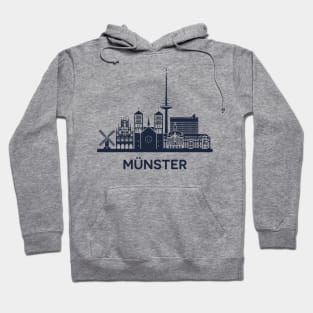 Skyline emblem of Münster, city in North Rhine-Westphalia, Germany Hoodie